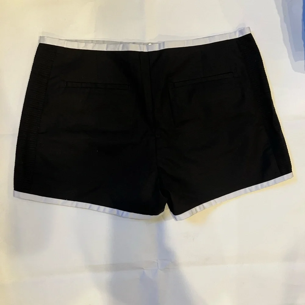Armani Exchange Shorts Black Ribbed With White Trim Size 4 - Picture 5 of 6